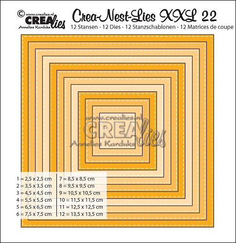 Crealies Crea-nest-dies XXL no. 22  Stanzschablone Quadrat Stitch 