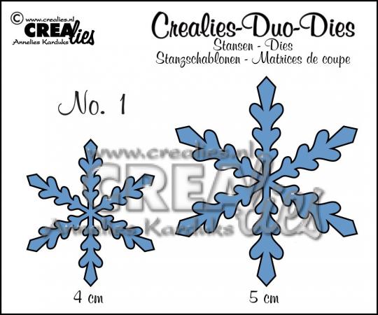 Crealies Duo Die no. 1 Stanzschablone Schneeflocke 