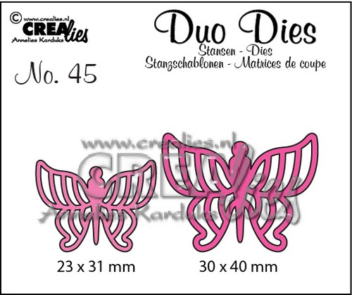 Crealies Duo Die no. 45 Stanzschablone - Schmetterlinge 7 