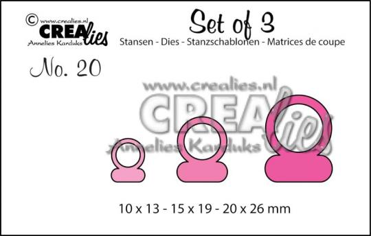 Crealies Set of 3 no. 20 pendant Stanzschablone 