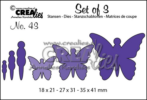 Crealies Set of 3 no. 43 Stanzschablone -  Schmetterlinge 5 
