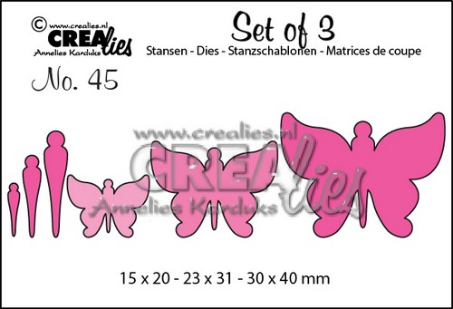 Crealies Set of 3 no. 45 Stanzschablone -  Schmetterlinge 7 