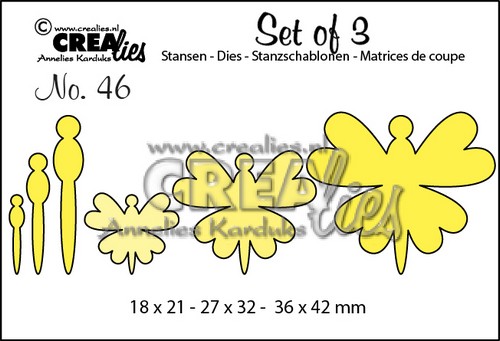 Crealies Set of 3 no. 46 Stanzschablone -  Schmetterlinge 8 