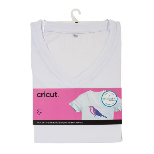 Cricut Infusible Ink Damen-T-Shirt-Rohling V-Ausschnitt weiß XL XL