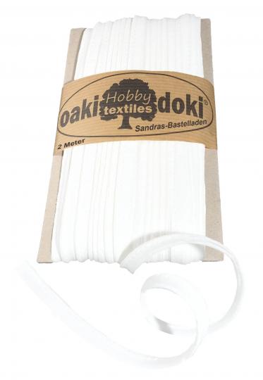 Oaki Doki Paspelband / Biesenband Tricot de Luxe Jersey  2m Ø 3mm 300-Weiß