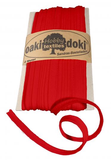 Oaki Doki Paspelband / Biesenband Tricot de Luxe Jersey  2m Ø 3mm 620-Rot