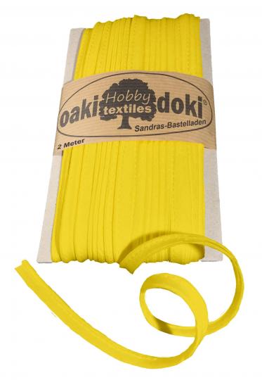 Oaki Doki Paspelband / Biesenband Tricot de Luxe Jersey  2m Ø 3mm 712-Gelb
