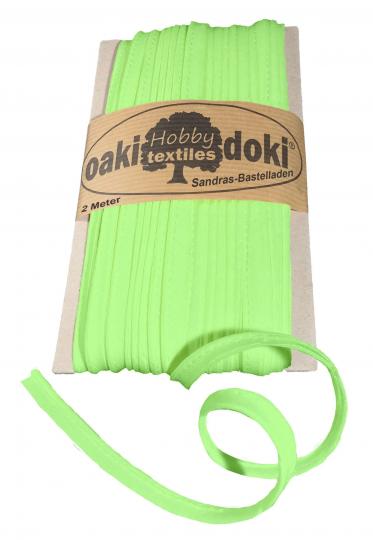 Oaki Doki Paspelband / Biesenband Tricot de Luxe Jersey  2m Ø 3mm 951-Neongrün