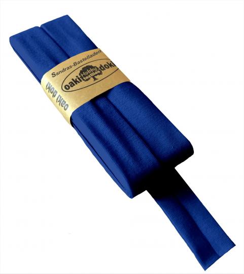 Oaki Doki Schrägband / Einfassband Tricot de Luxe Jersey gefalzt 3m x 20mm 240-Royalblau