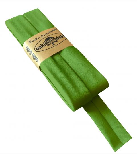 Oaki Doki Schrägband / Einfassband Tricot de Luxe Jersey gefalzt 3m x 20mm 447-Hellgrün