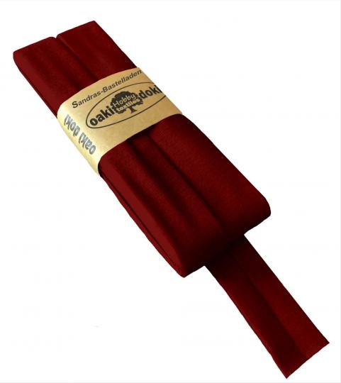 Oaki Doki Schrägband / Einfassband Tricot de Luxe Jersey gefalzt 3m x 20mm 600-Blutrot