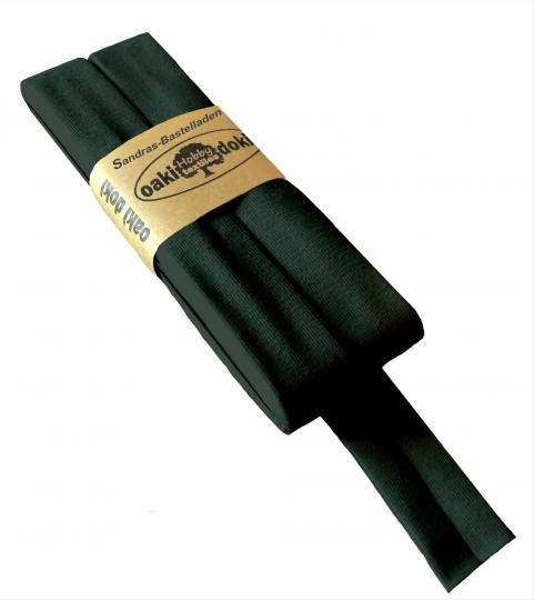 Oaki Doki Schrägband / Einfassband Tricot de Luxe Jersey gefalzt 3m x 20mm 928-Dunkelgrün
