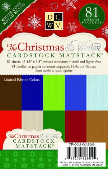 DCWV Cardstock mat stack Christmas & Winter 2011, 11,4x16,5cm / 81 Blatt 