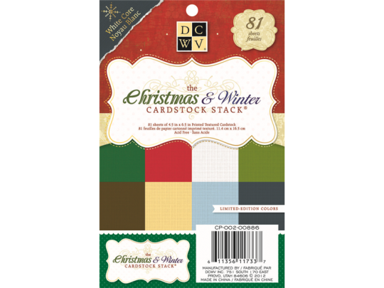 DCWV Cardstock mat stack Christmas & Winter 2012, 11,4x16,5cm / 81 Blatt 