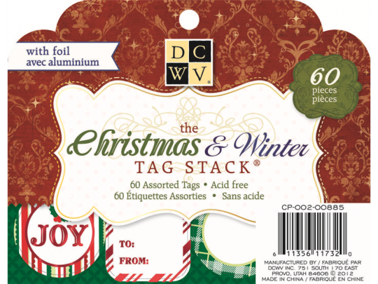 DCWV Tag stack Christmas & Winter/ 60 Stk. 