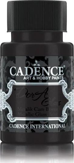 Cadence Dora Glas & Porzellanfarbe Glitzer-Metallic - 50ml Schwarz Schwarz