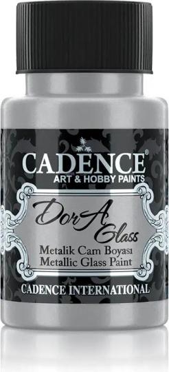 Cadence Dora Glas & Porzellanfarbe Glitzer-Metallic - 50ml Silber Silber