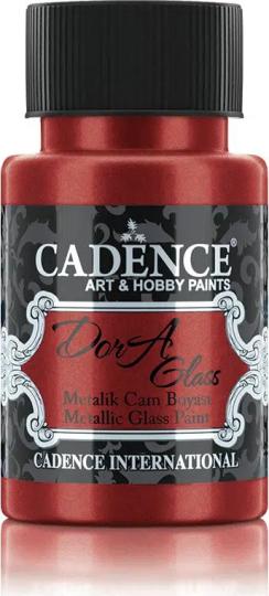 Cadence Dora Glas & Porzellanfarbe Glitzer-Metallic - 50ml Rot Rot