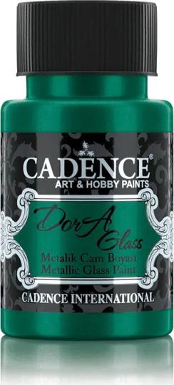 Cadence Dora Glas & Porzellanfarbe Glitzer-Metallic - 50ml Smaragdgrün Smaragdgrün