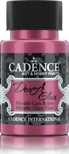 Cadence Dora Glas & Porzellanfarbe Glitzer-Metallic - 50ml Helles Fuchsia Helles Fuchsia