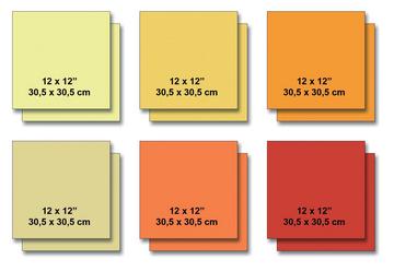 DMD Kartenblock / Scrapbooking Blocksortiert 12 Bögen /30,5x30,5cm rot-orange-gelb rot-orange-gelb