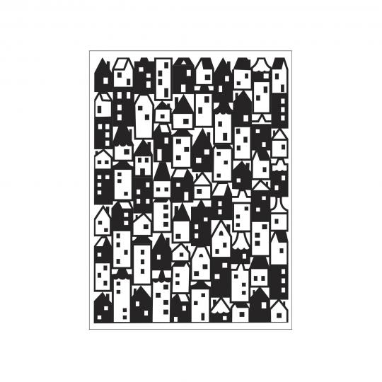 Darice Embossing - Prägeschablone 10,8x14,6cm Häuser 