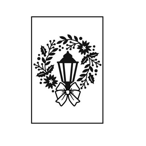 Darice Embossing - Prägeschablone 10,8x14,6cm Lampe mit Kranz 