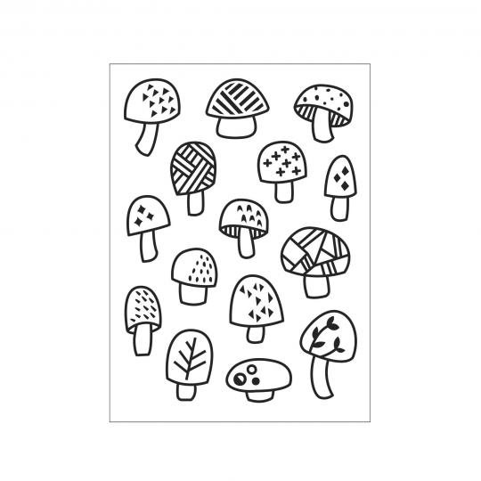 Darice Embossing - Prägeschablone 10,8x14,6cm Pilze 