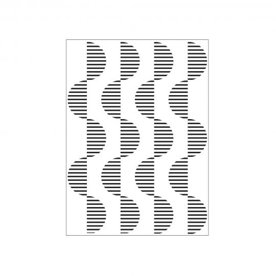 Darice Embossing - Prägeschablone 10,8x14,6cm Streifen Halbkreis 