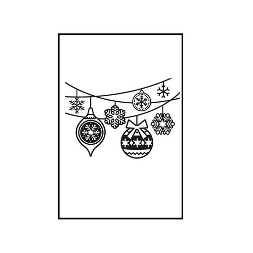 Darice Embossing - Prägeschablone 10,8x14,6cm Weihnachtsornamente 