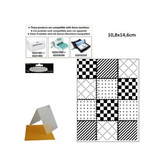 Darice Embossing - Prägeschablone 10,8x14,6cm quilt blocks 