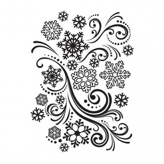 Darice Embossing-Prägeschablone Snowflakes Swirl 10,8x14,6cm 