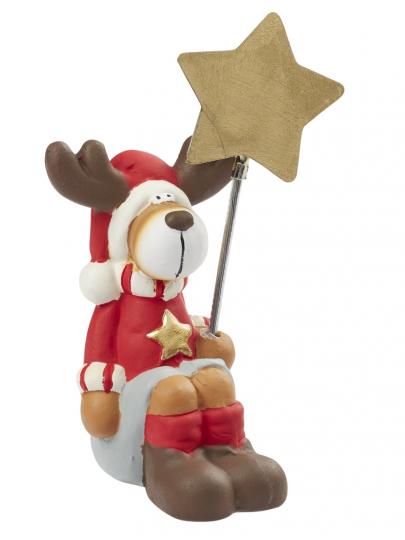 Dekofigur Weihnachts-Elch II, mit Clip,  9 x 4,3 cm 
