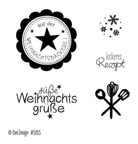 Dini Design Clearstempel 7 x 8cm - Weihnachtsbäckerei 