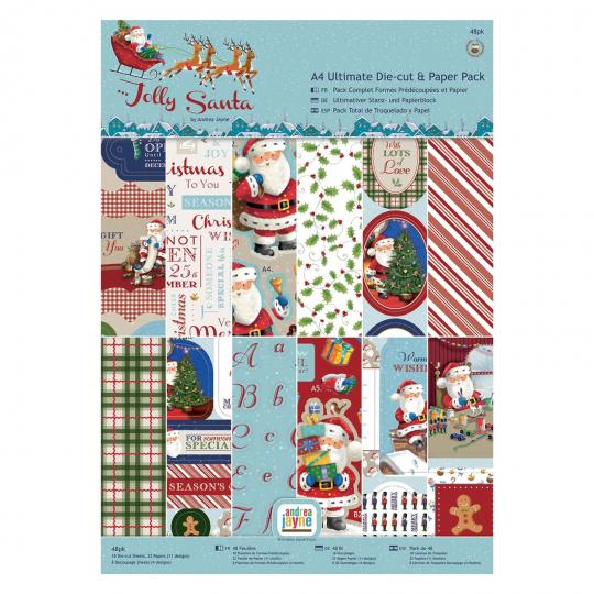 Docrafts Papermania A4 Ultimativer Stanz- & Papierblock (48Bl) -  Jolly Santa 