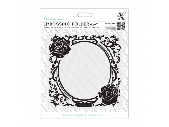 Docrafts Xcut 6 x 6'' Embossing folder - Rose Frame 