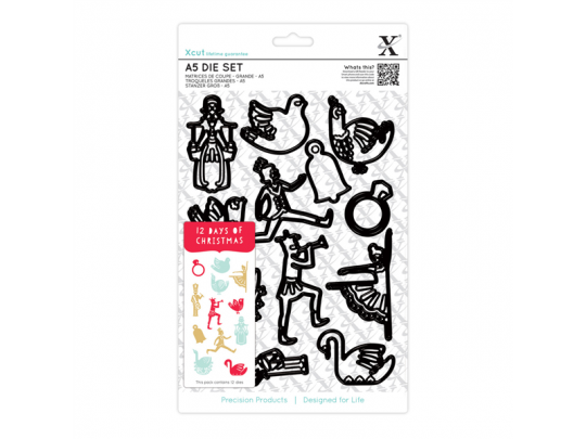 Docrafts Xcut A5 Stanzer Set (12tlg) - 12 Days of Christmas - Icons 