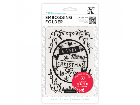Docrafts Xcut A6 Embossing Folder - 12 Days of Christmas - Word Banner 