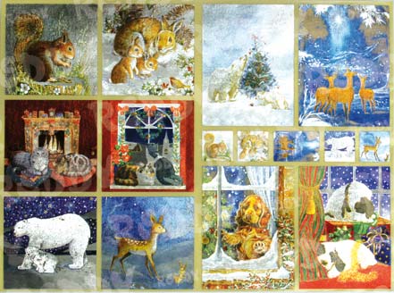 Dufex - Metallgravur Stickerbogen Weihnachtstiere 
