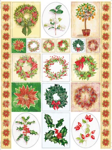 Dufex Stickerbogen Florale weihnachtliche Motive 