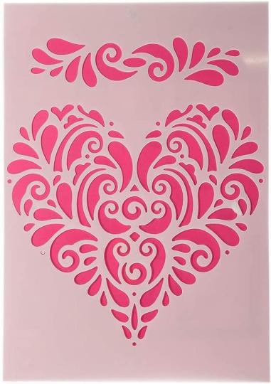 Efco Schablonen - Stencil transparent DIN A5 - Herz 2-teilig 