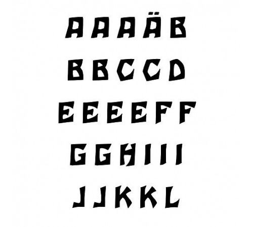 Efco Stempel Clear „Alphabet Großbuchstaben A-L 1“, transparent, A7/ 74 x 105 mm, 27-teilig 