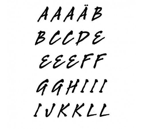 Efco Stempel Clear „Alphabet Großbuchstaben A-L 2“, transparent, A7/ 74 x 105 mm, 27-teilig 
