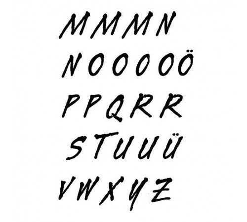 Efco Stempel Clear „Alphabet Großbuchstaben M-Z 2“, transparent, A7/ 74 x 105 mm, 27-teilig 
