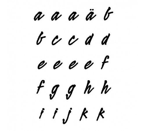Efco Stempel Clear „Alphabet Kleinbuchstaben a-k 2“, transparent, A7/ 74 x 105 mm, 25-teilig 