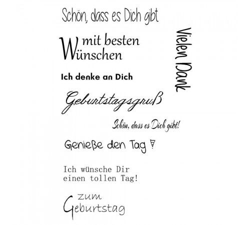 Efco Stempel Clear „Geburtstag 2“, transparent, A7/ 74 x 105 mm, 9-teilig 