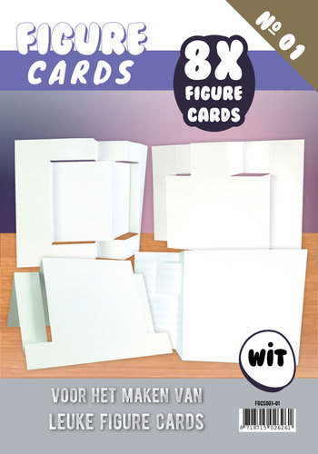 Figuren Karten 1 - Set mit 8 Karten - Weiß 
