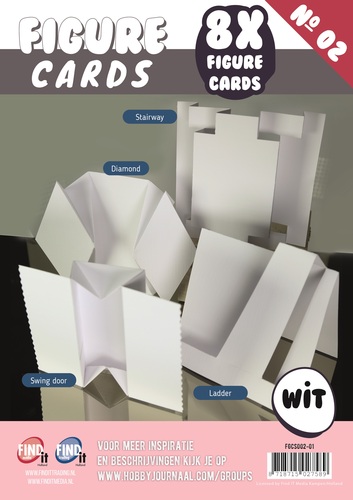 Figuren Karten 2 - Set mit 8 Karten - Weiß 