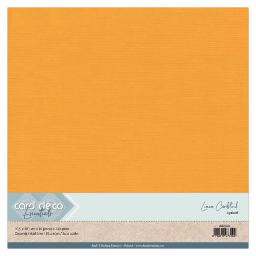 Findit Carddeco Leinenkarton 30,5 x 30,5cm 240g 10 Blatt Apricot Apricot