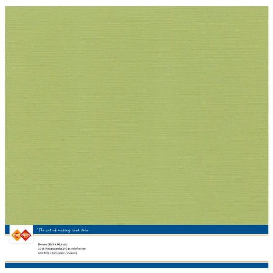 Findit Carddeco Leinenkarton 30,5 x 30,5cm 240g 10 Blatt Avocadogrün Avocadogrün
